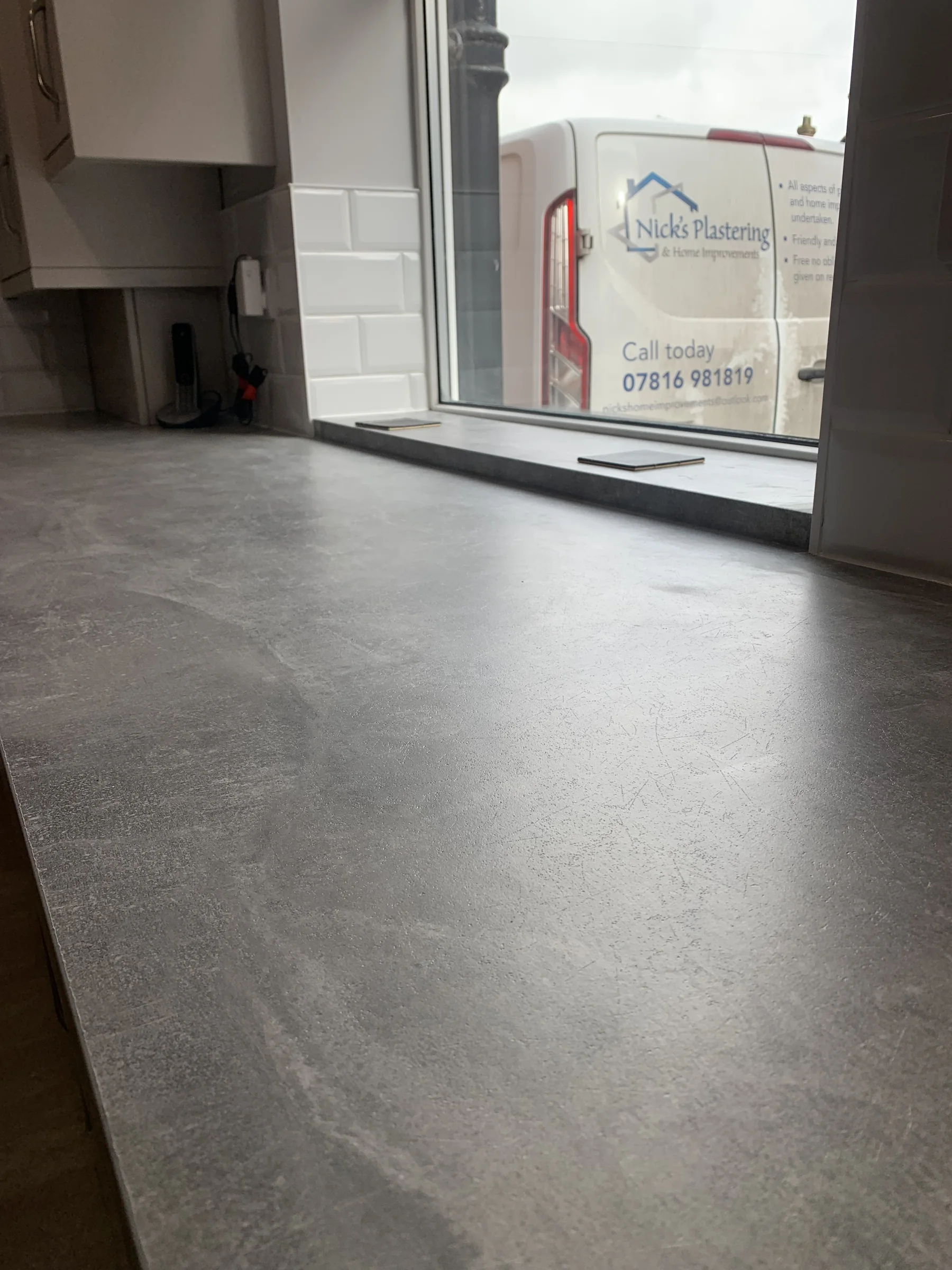Smooth finished surface completed by Nick's Home Improvements